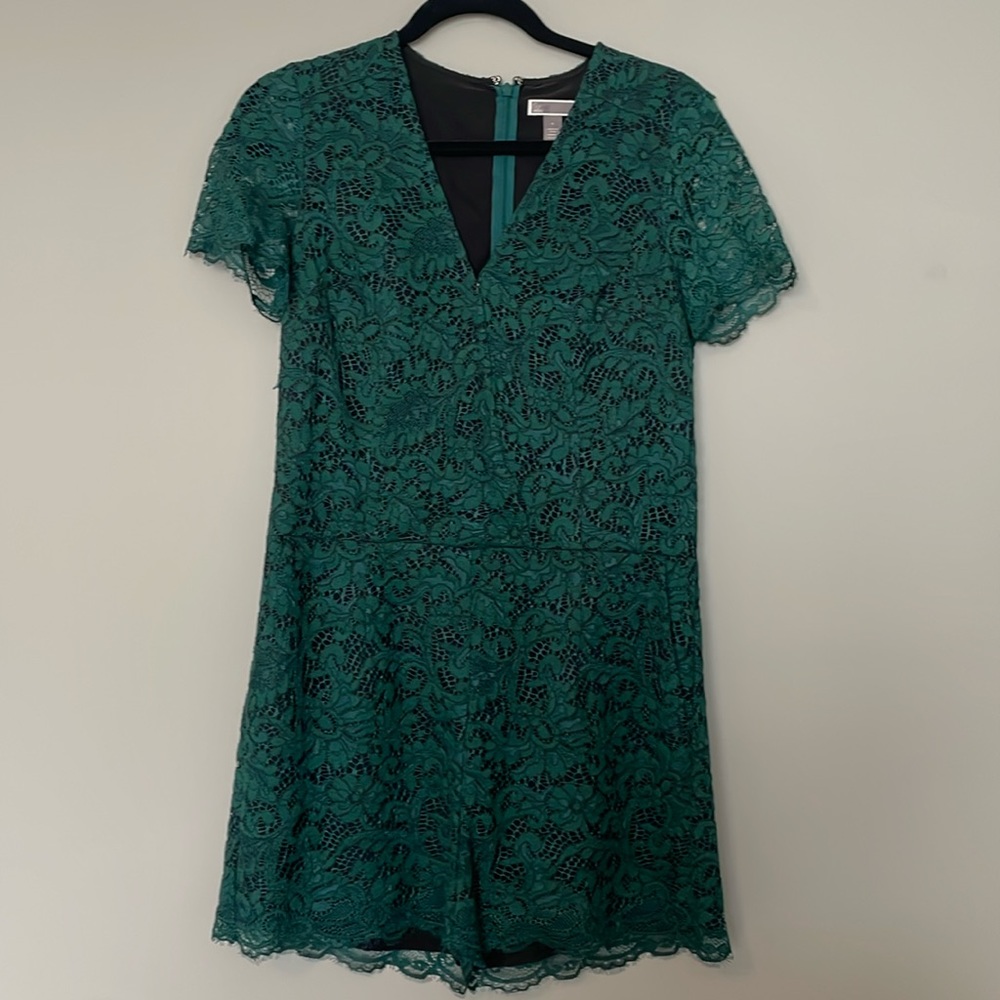 Green lace romper